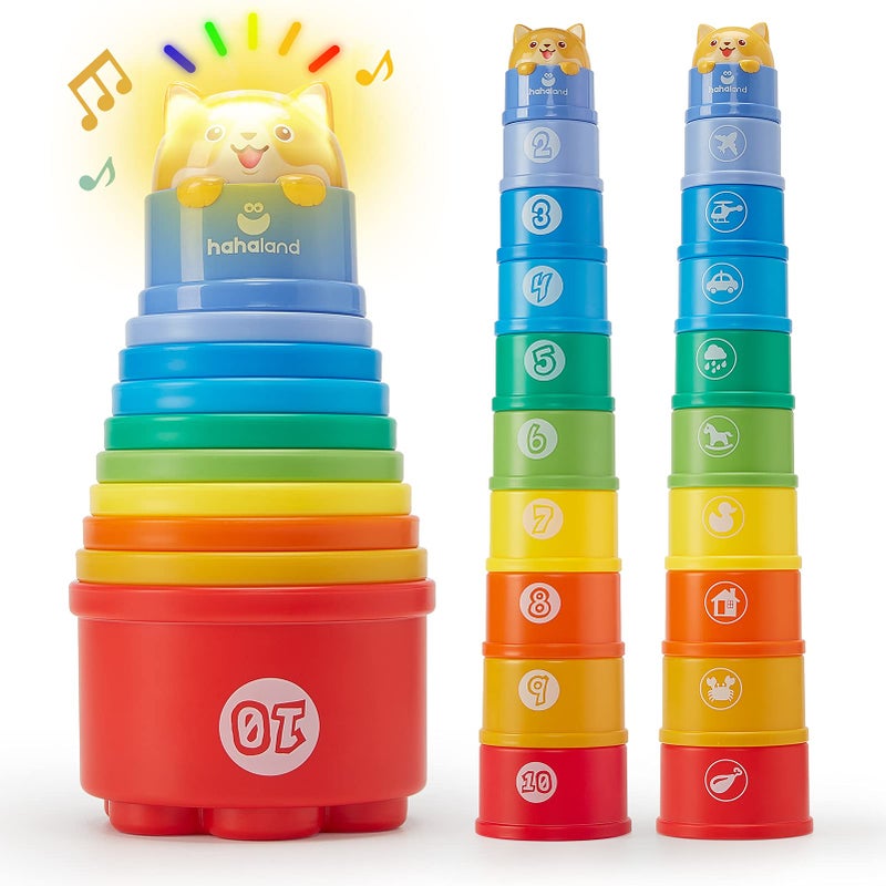hahaland Stacking Toys for Toddlers 1-3 - Stacking Cups - Toddler Toy Age 1-2 Learning Montessori Toys for 1 Year Old Boy Baby Stacking Cups 12-18 Months - Image 1