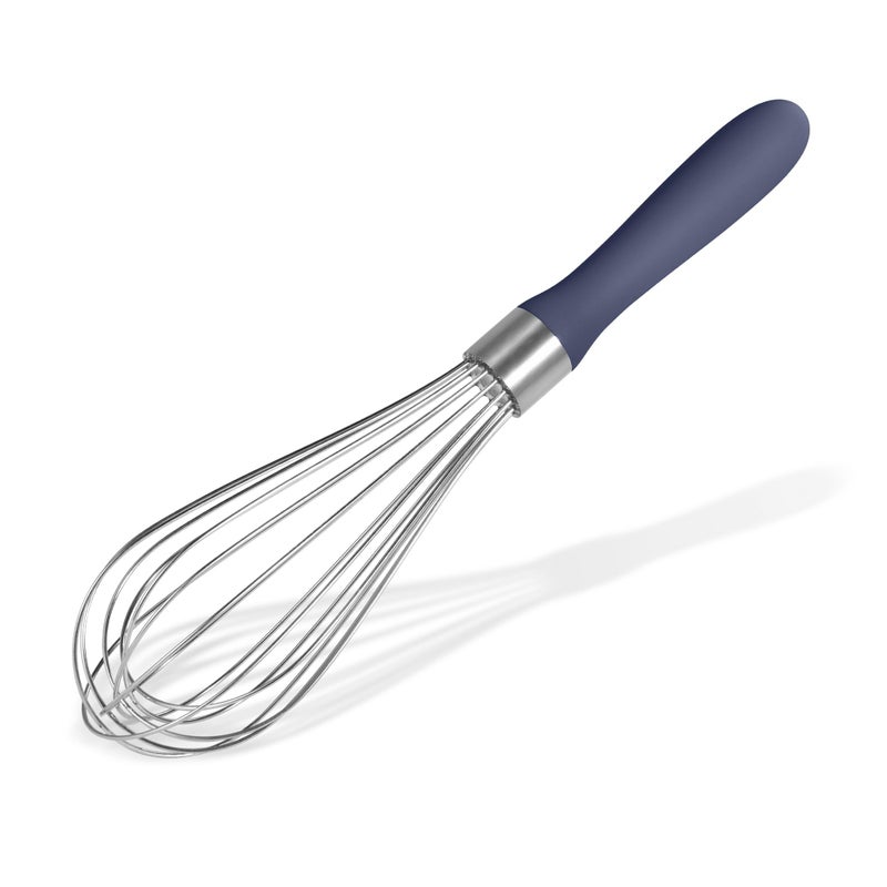 188 Stainless Steel Balloon Whisk Doosu Kitchen Whisk for Cooking Handheld Egg Beater with RustProof Sturdy Wires NonSlip Silicone Handle for Beating Stirring Blending 8 Wires Navy Blue