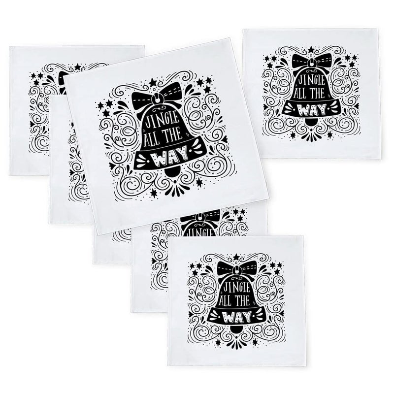 Khakee 6 Pcs Christmas Theme Silk Table Napkins 10x 10 for Xmas Decoration Christmas OrnamentsChristmas Giftxmas21086 - Image 1