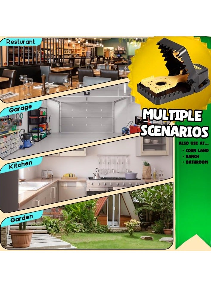 SOLARAE 6 Pcs Mouse Traps, Reusable Rat Trap, Large High Power Spring Mouse Trap, Heavy Duty Snap Rat Trap for Indoor, Outdoor, Kitchen, Garden - Image 5