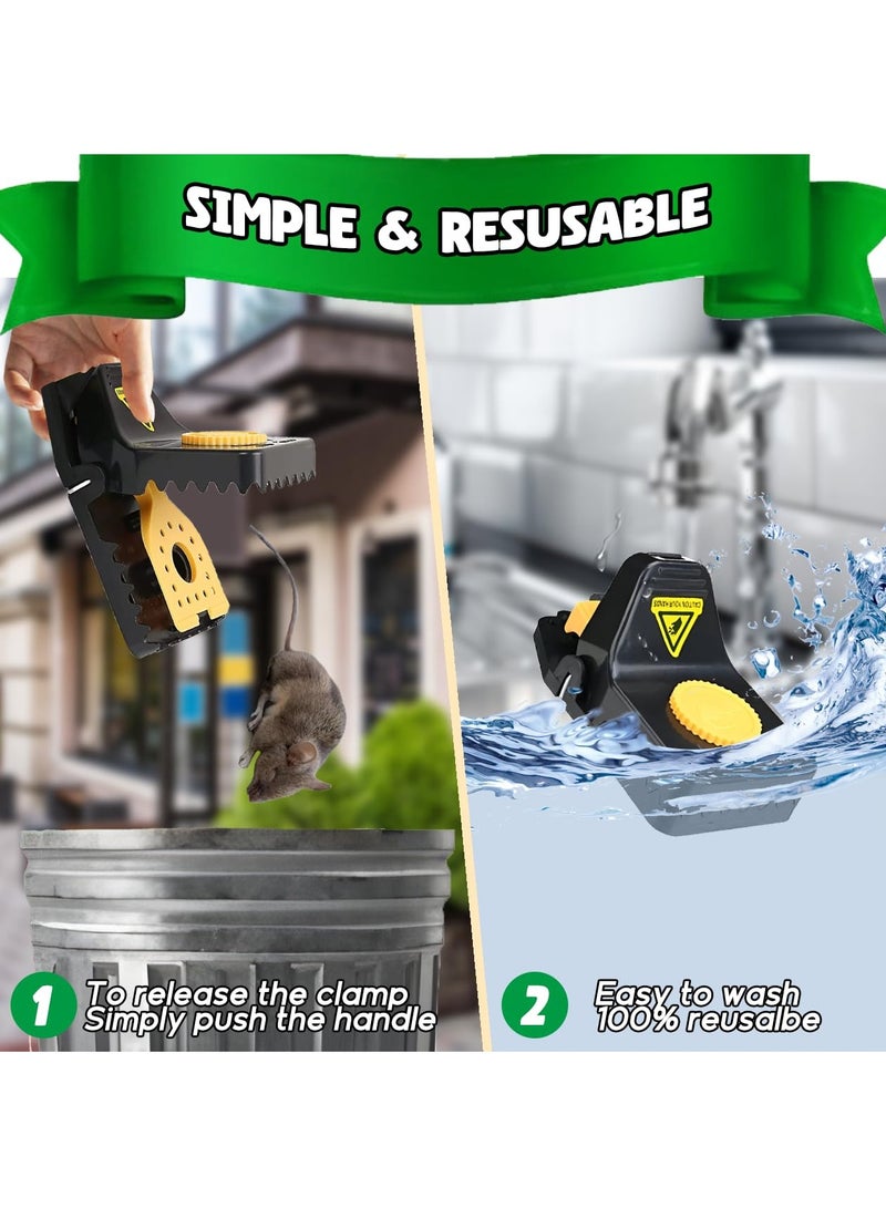 SOLARAE 6 Pcs Mouse Traps, Reusable Rat Trap, Large High Power Spring Mouse Trap, Heavy Duty Snap Rat Trap for Indoor, Outdoor, Kitchen, Garden - Image 4