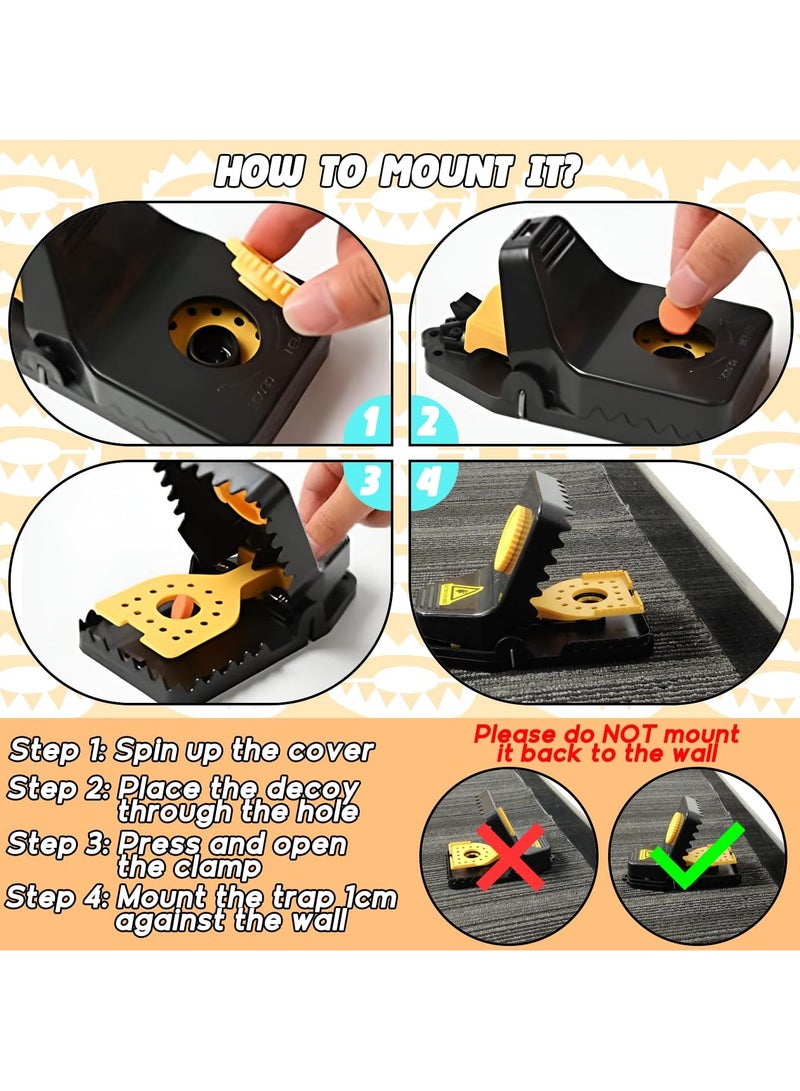 SOLARAE 6 Pcs Mouse Traps, Reusable Rat Trap, Large High Power Spring Mouse Trap, Heavy Duty Snap Rat Trap for Indoor, Outdoor, Kitchen, Garden - Image 3