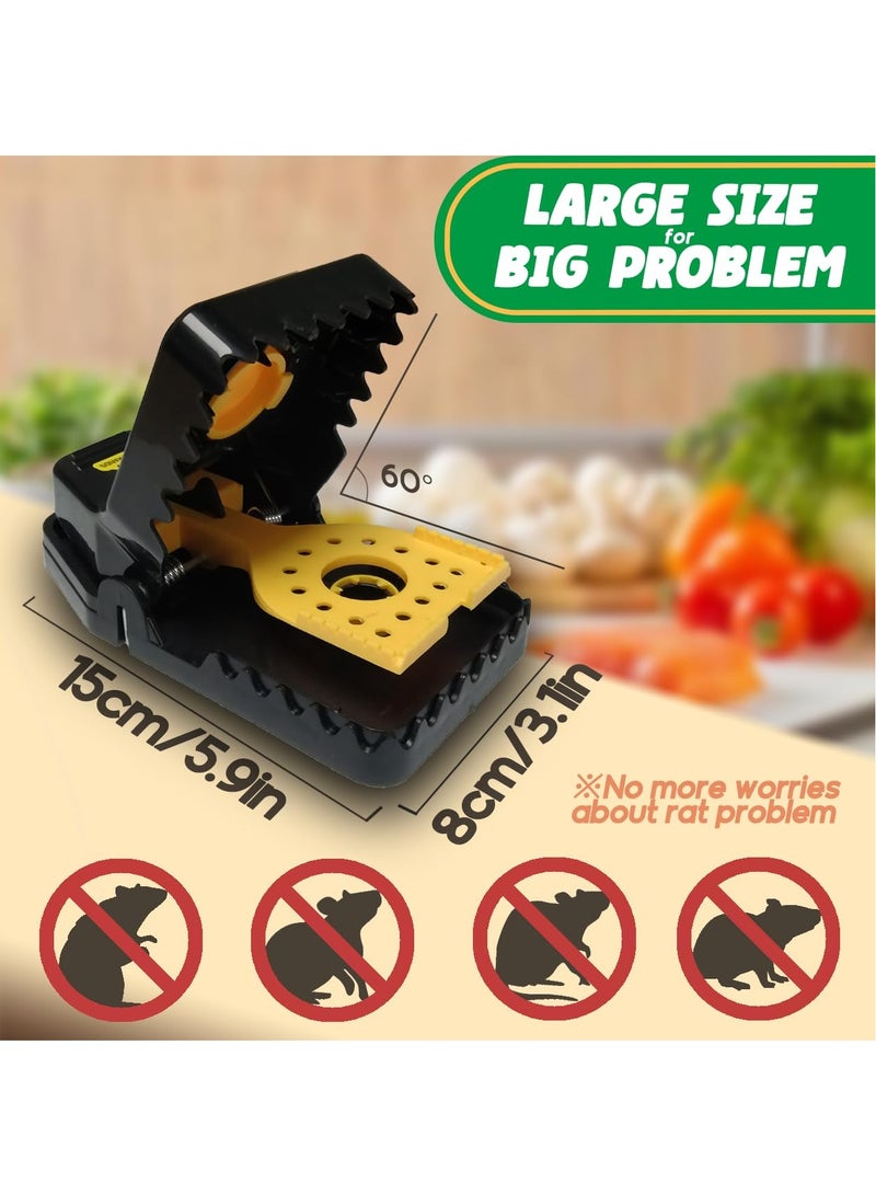 SOLARAE 6 Pcs Mouse Traps, Reusable Rat Trap, Large High Power Spring Mouse Trap, Heavy Duty Snap Rat Trap for Indoor, Outdoor, Kitchen, Garden - Image 2