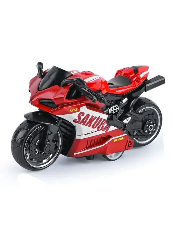 Red Alloy Pull Back Motorcycle Toy Racing Model Thick Wheel Anti Fall Wear Resistant - Image 1
