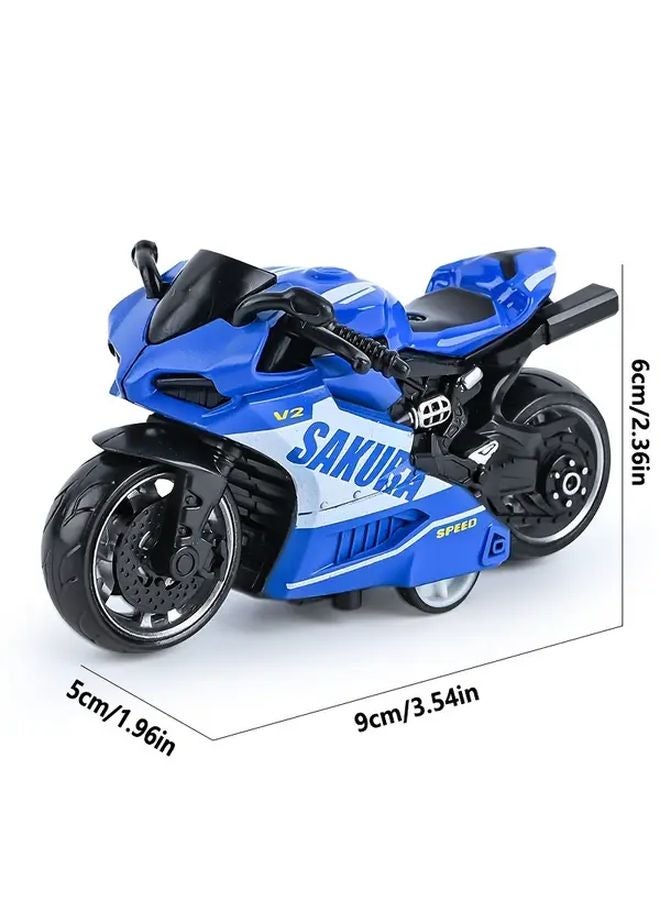Red Alloy Pull Back Motorcycle Toy Racing Model Thick Wheel Anti Fall Wear Resistant - Image 3