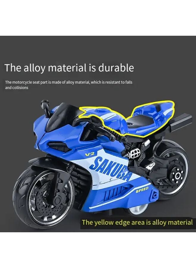 Red Alloy Pull Back Motorcycle Toy Racing Model Thick Wheel Anti Fall Wear Resistant - Image 4