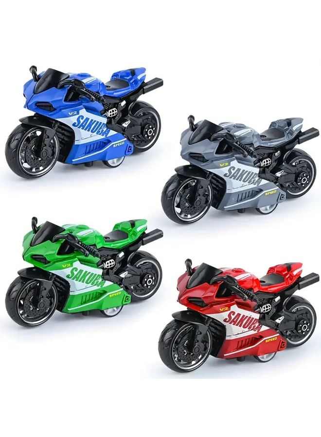 Red Alloy Pull Back Motorcycle Toy Racing Model Thick Wheel Anti Fall Wear Resistant - Image 5