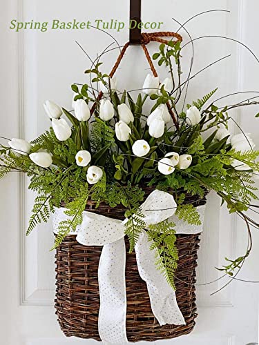 Beferr White Tulips Artificial Flowers 18Pcs Faux Silk Tulip Real Touch Tulip Fake Flowers Bouquets Arrangements for Mother's Day Easter Spring Flowers Gifts Home Table Decor - Image 3