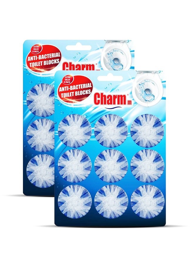 CHARMM - Anti-Bacterial Toilet Block 18x40g Blue - Image 1