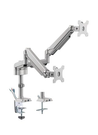 Monitor Arm Pole Mounted Gas Spring Aluminum built Dual Stand for Gaming and Office use with USB Port 17 to 32 inches Silver GGO-2076 - pzsku/ZBA7D356349DF1887A308Z/45/_/1682516811/ca987225-8a51-44b3-80ec-7c0daedd9f22