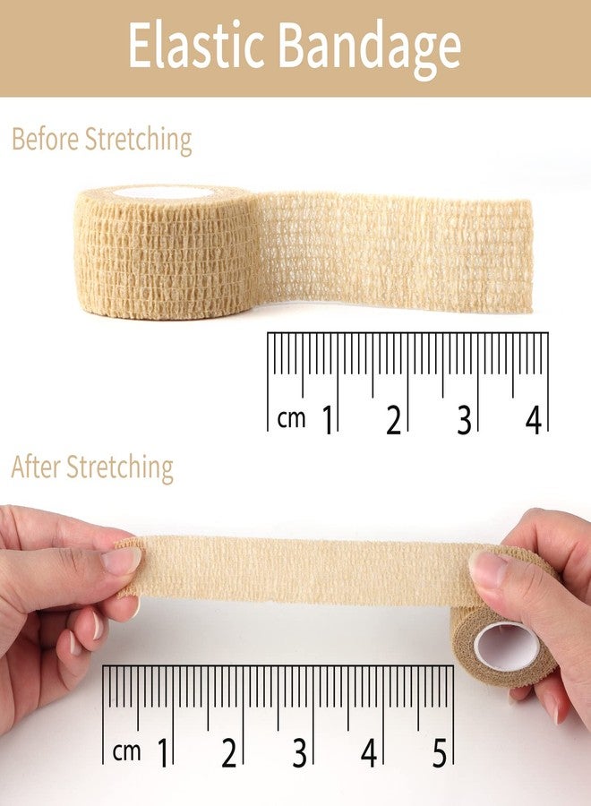 JIAKAI 1 Inch Wide Skin Colour Elastic Self- Adhesive Bandage Finger Tape,Wrap Bandages for Wrist and Ankle for Chair and Table Legs to Reduce Friction and Noise-12pc - Image 3