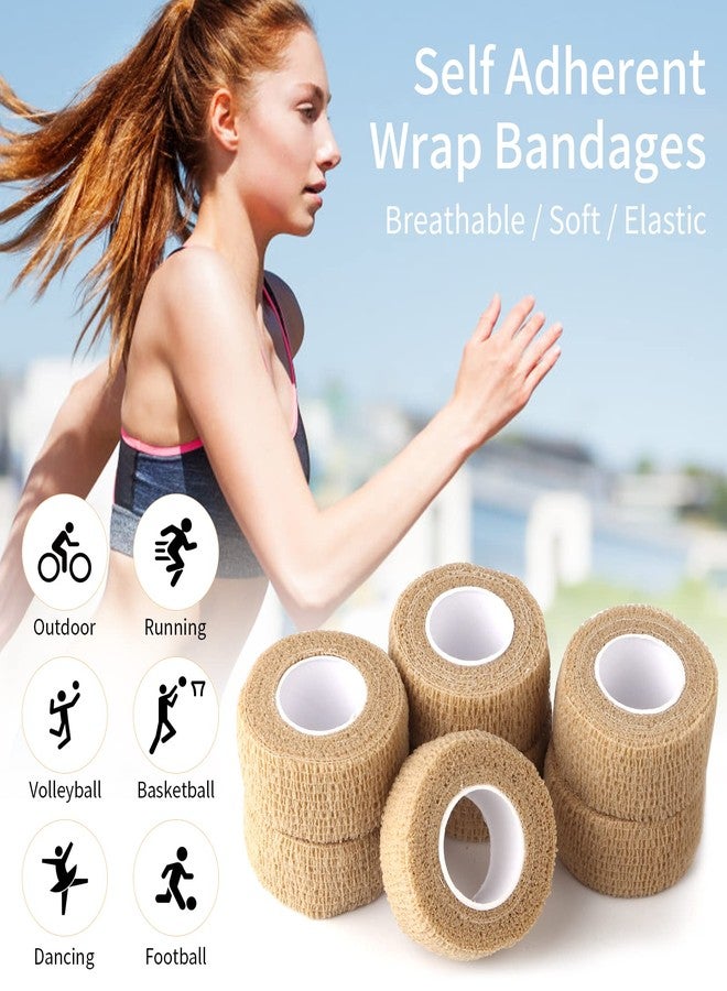 JIAKAI 1 Inch Wide Skin Colour Elastic Self- Adhesive Bandage Finger Tape,Wrap Bandages for Wrist and Ankle for Chair and Table Legs to Reduce Friction and Noise-12pc - Image 5