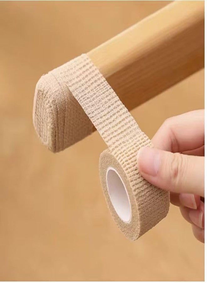 JIAKAI 1 Inch Wide Skin Colour Elastic Self- Adhesive Bandage Finger Tape,Wrap Bandages for Wrist and Ankle for Chair and Table Legs to Reduce Friction and Noise-12pc - Image 2