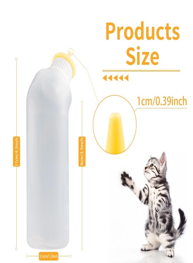 Xuandea 5Pack Kitten Bottle for Nursing Puppy Milk Kitten Bottles Feeding Kit Silicone Nipple for Newborn Pets Kittens, Puppy,Squirrel (Yellow) - Image 2