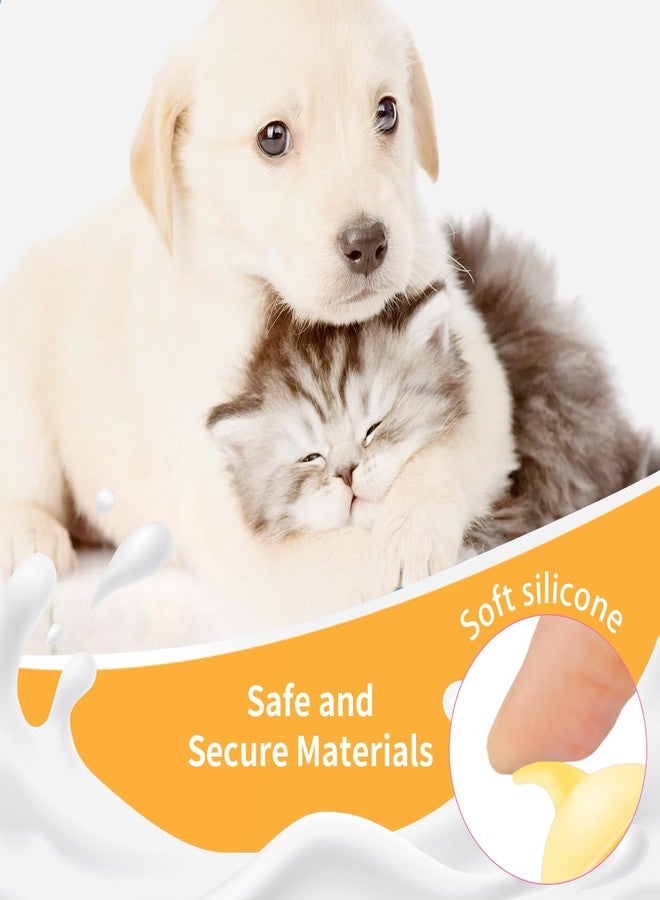 Xuandea 5Pack Kitten Bottle for Nursing Puppy Milk Kitten Bottles Feeding Kit Silicone Nipple for Newborn Pets Kittens, Puppy,Squirrel (Yellow) - Image 3