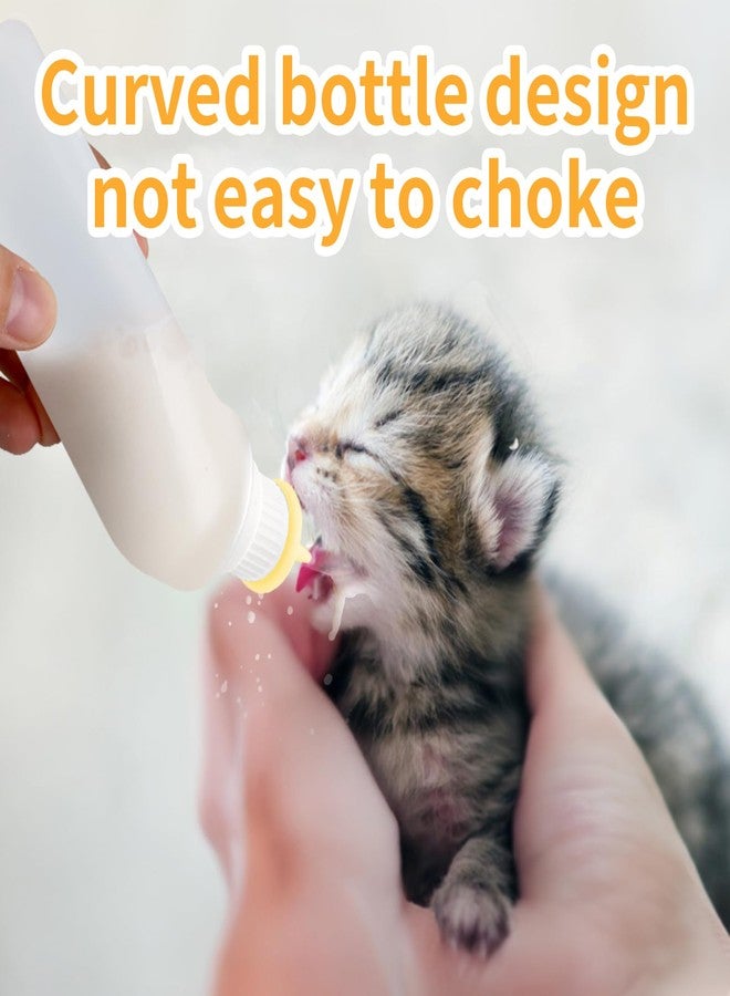 Xuandea 5Pack Kitten Bottle for Nursing Puppy Milk Kitten Bottles Feeding Kit Silicone Nipple for Newborn Pets Kittens, Puppy,Squirrel (Yellow) - Image 5
