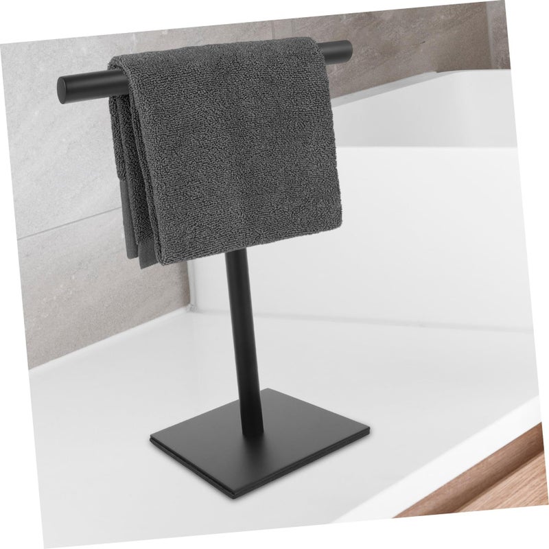 Silver Stainless Steel Towel Rack Space Saving Countertop Bathroom Organizer Elegant Display - Image 5