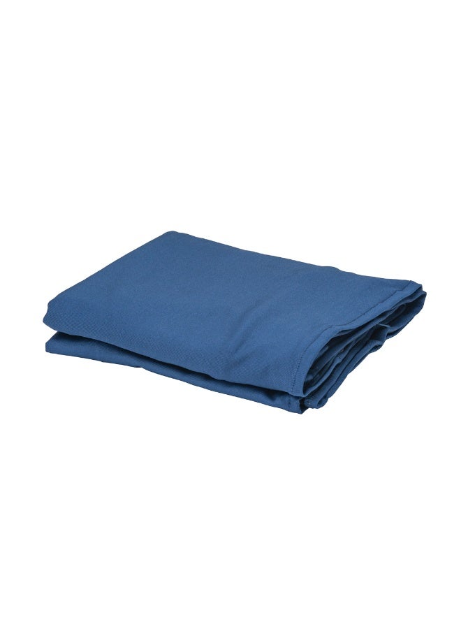 Restaurantware Table Tek 14 x 14 Inch Spandex Chair Covers, 10 Universal Stretch Chair Covers - Washable, Wrinkle-Free, Blue Polyester Banquet Chair Covers, Seat Covers For Weddings or Parties, - Image 1