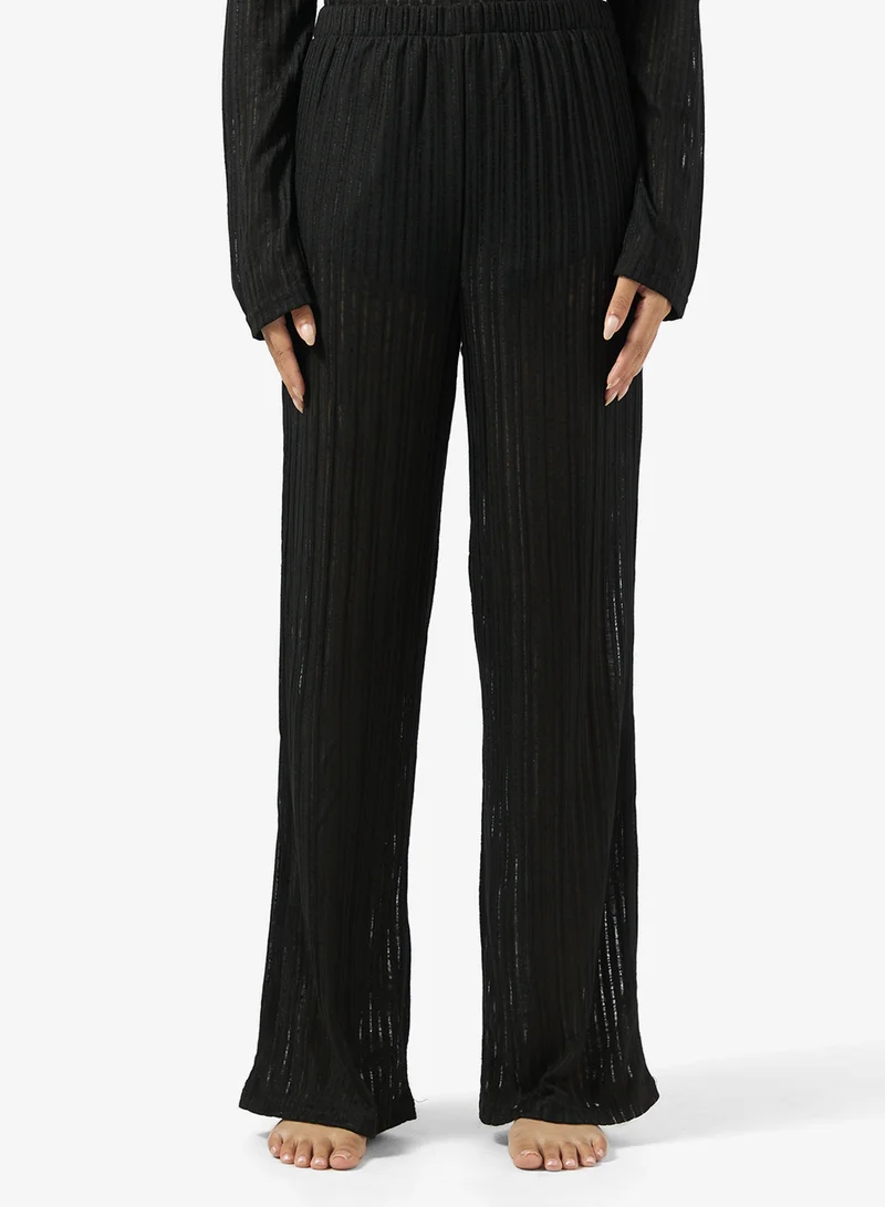 جينجر Relaxed Pointelle Top & Pant Lounge Set