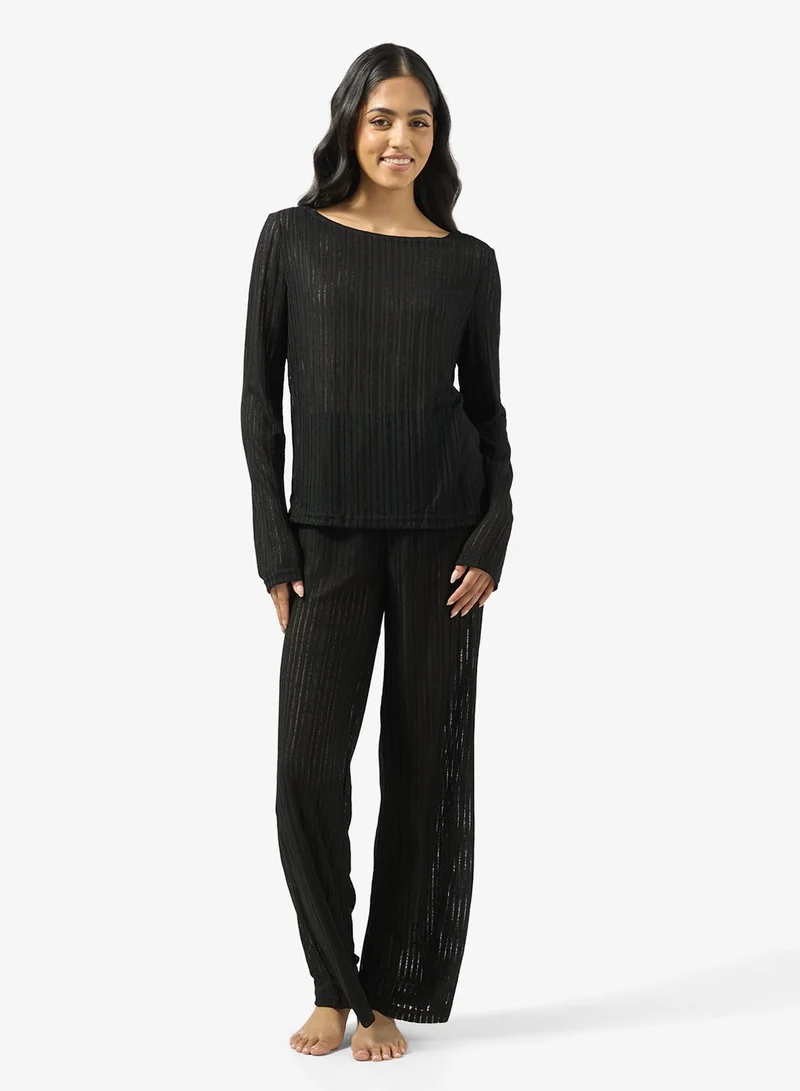 Ginger Relaxed Pointelle Top & Pant Lounge Set