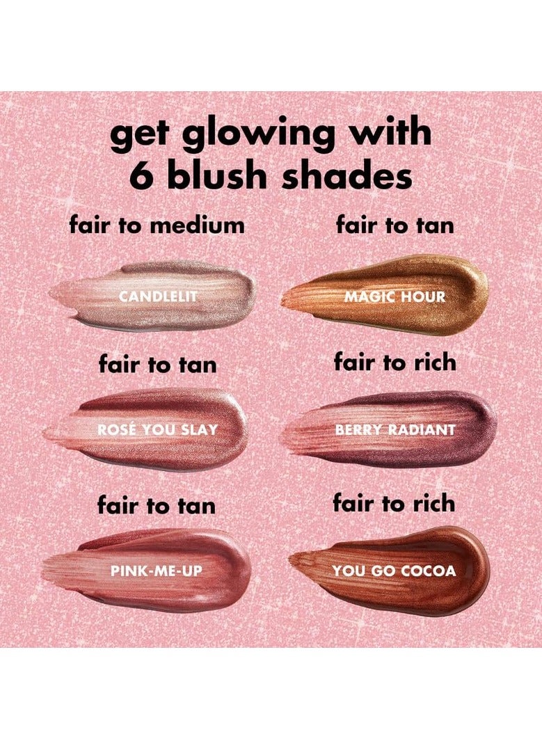 إلف أحمر الخدود السائل من هالو جلو بيوتي لخدود متوهجة ومشرقة، غني بالسكوالان، نباتي ولم يتم الإساءة إلى الحيوانات لتصنيعه. بينك مي اب - Image 4