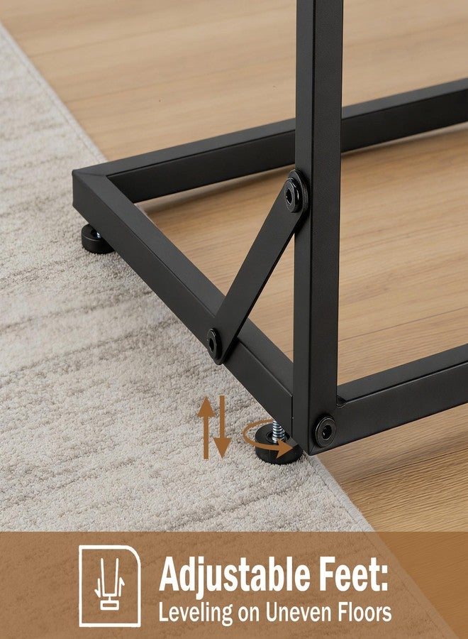 facka C Shaped End Table for Couch, Small Side Table for Living Room & Bedroom, Slide Under Sofa Table for Laptop, Coffee, Snacks, Easy Assembly, Modern Design - Image 4