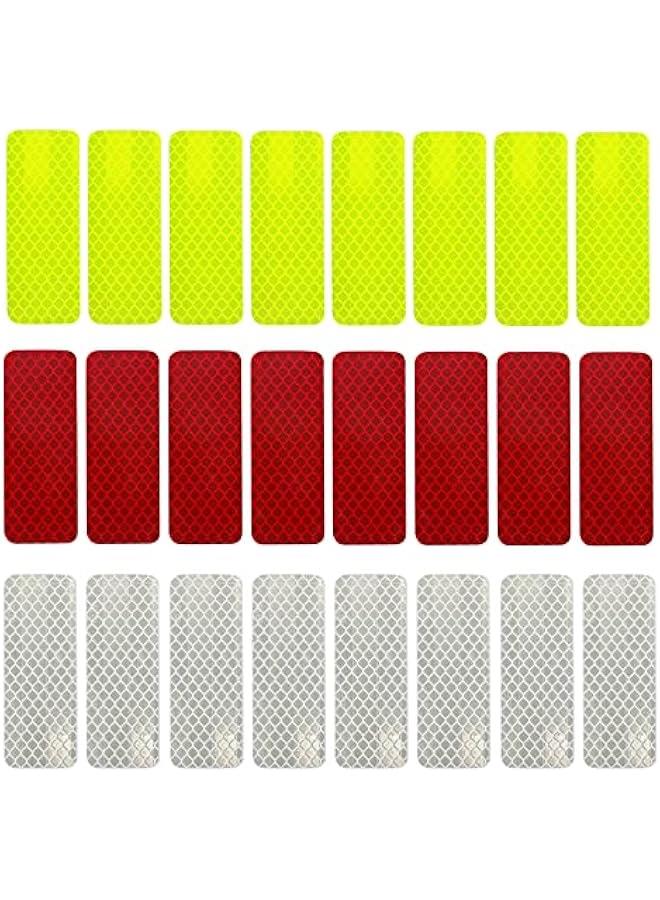 Arabest 24 PCS Safety Reflective Sticker,High Visibility Reflective Sticker,Waterproof Warning Safety Reflectors Tape,Self Adhesive Stickers Night Visibility Reflective Tape for Vehicle, Bicycles, Moto Helmet  - Image 1