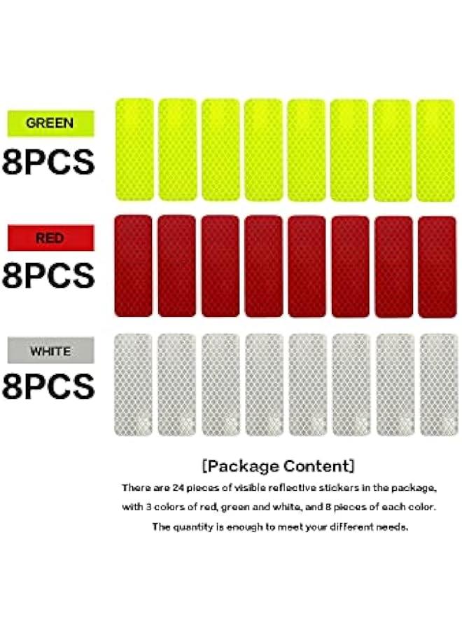 Arabest 24 PCS Safety Reflective Sticker,High Visibility Reflective Sticker,Waterproof Warning Safety Reflectors Tape,Self Adhesive Stickers Night Visibility Reflective Tape for Vehicle, Bicycles, Moto Helmet  - Image 5