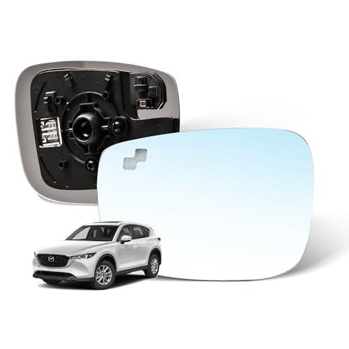 GrteRokky Driver Side Mirror Glass w/Heated|Blind Spot Detection Compatible for Mazda CX-5 2017-2023 CX-9 2016-2023 Left Side Rear View Mirror LH Heating with Backing Plate TK71-69-1G7 - Image 1