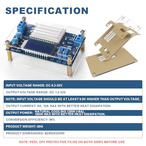 DROK Rees52 Dc Buck Converter, 5.3V-32V To 1.2V-32V 12A Adjustable Power Supply, 5V 9V 12V 24V 30V 32V Step Down Voltage Regulator With Lcd Display - Image 5
