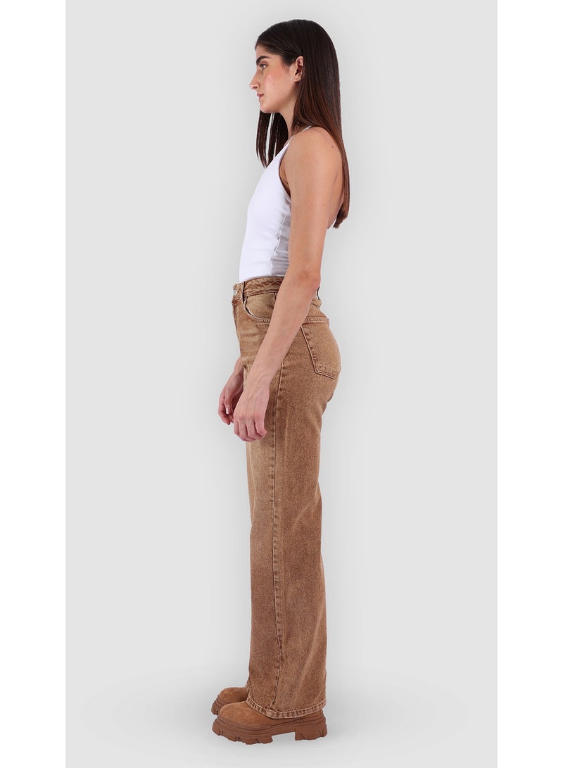 KYVELi Aurora High-Waist Straight Leg Jeans- Mustard - Image 4