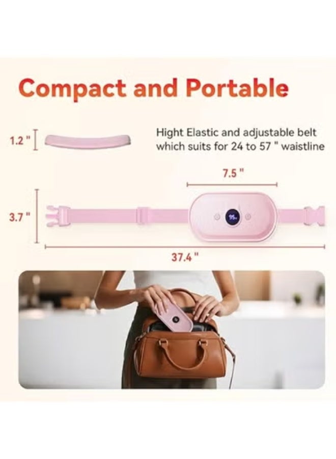 وسادة تسخين كهربائية محمولة لتشنجات الدورة الشهرية مع 7 مستويات حرارة و7 أوضاع لتخفيف آلام الدورة الشهرية والمعدة – بينك - Image 2