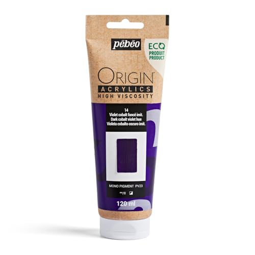 PEBEO Origin Ecodesigned Highviscosity Acrylic Paint High Pigment Concentration for Intense Color and Excellent Lightfastness 405 Fluid Ounces 120 ml Tube Dark Cobalt Violet Hue - Image 1
