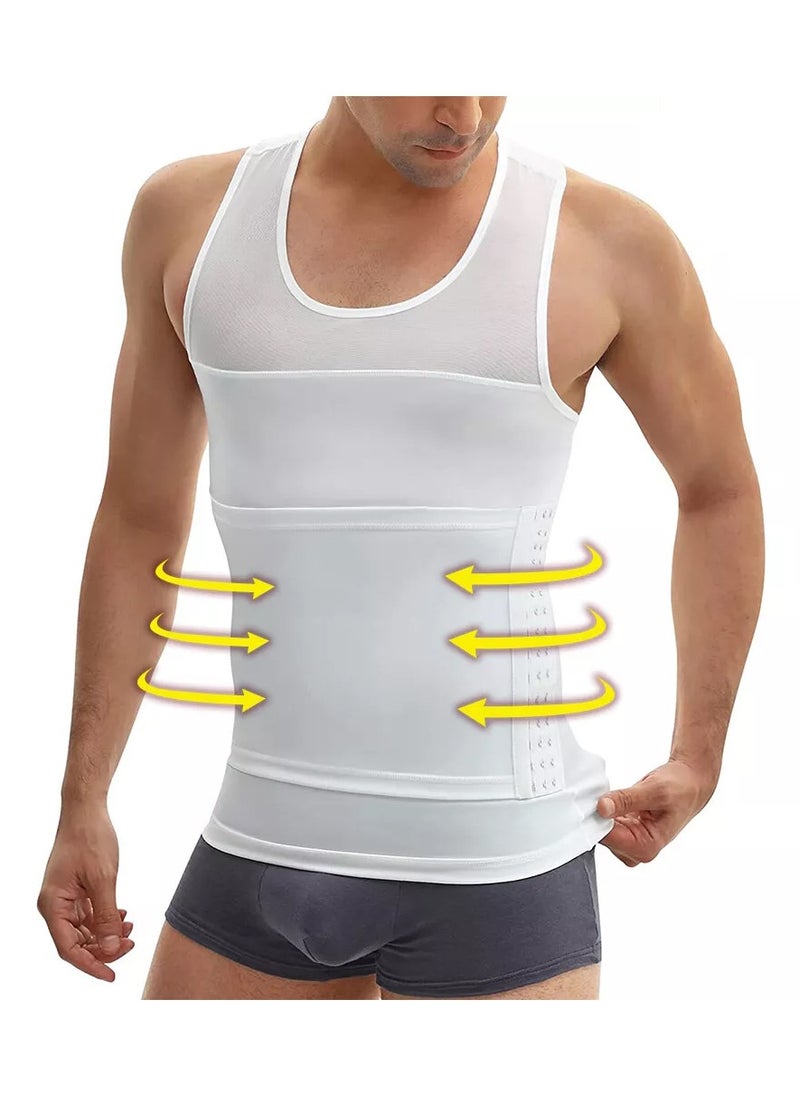 DubaiGallery Men Body Shaper Slimming Vest Tight Tank Top Compression Shirt Tummy Control Underwear Binder,Chest Body Posture Corrector Corset Sleeveless Vest Abdomen Control Underwear Shapewear THermal Tops  - Image 1