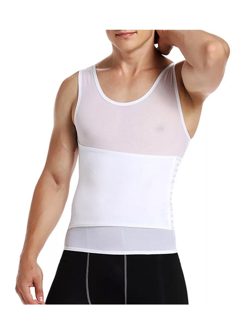 DubaiGallery Men Body Shaper Slimming Vest Tight Tank Top Compression Shirt Tummy Control Underwear Binder,Chest Body Posture Corrector Corset Sleeveless Vest Abdomen Control Underwear Shapewear THermal Tops  - Image 2
