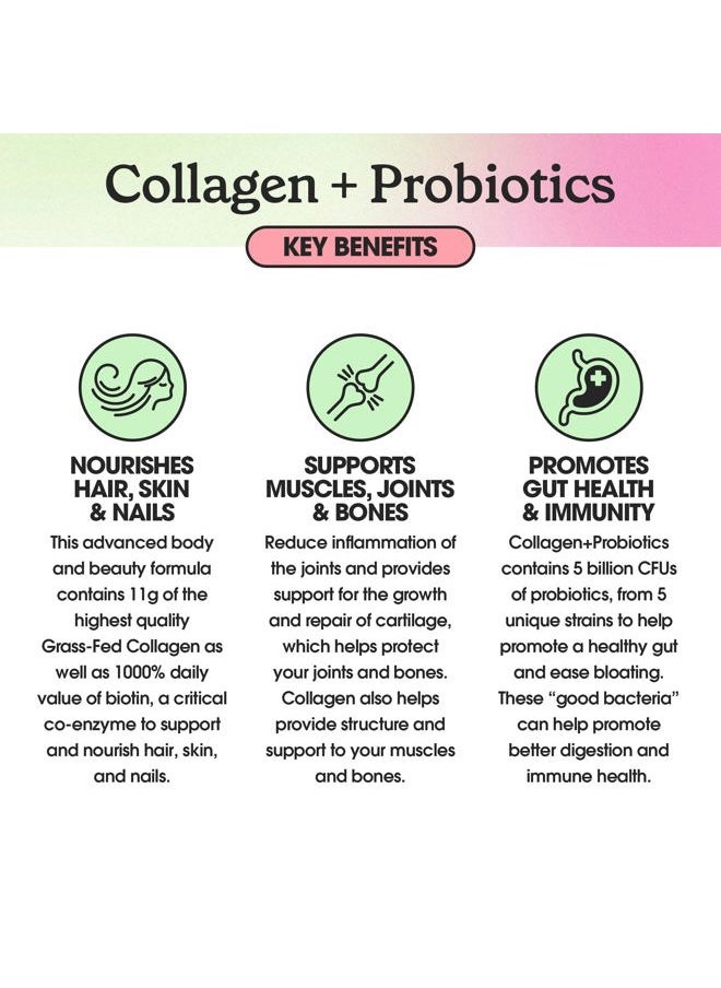 Fit & Lean - Collagen + Probiotics- Grass-fed Collagen Peptide Powder, Unflavored, 12.64oz - Image 1