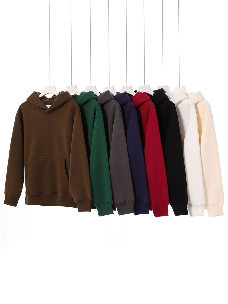Vintage Heavy 480G Ami Kaji Hoodie Men'S Thickened Tight Fleece Shoulder Pullover Hoodie Women - Image 2
