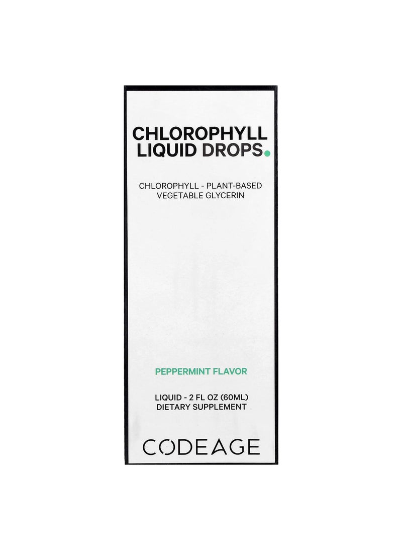 Codeage Chlorophyll Liquid Drops, Peppermint, 2 fl oz (60 ml)