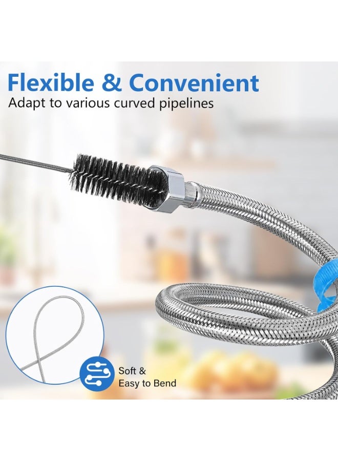 SUNSAR 2PCS Drain Unblocker Tools, Flexible Sink Cleaning Brush 61 inch Sink Unblocker Tool & 17.7 inch Pipe Cleaner Brush for Bathroom Kitchen Sewer Plug Hole - Image 3