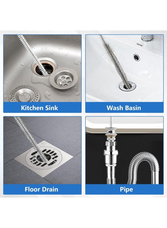 SUNSAR 2PCS Drain Unblocker Tools, Flexible Sink Cleaning Brush 61 inch Sink Unblocker Tool & 17.7 inch Pipe Cleaner Brush for Bathroom Kitchen Sewer Plug Hole - Image 5