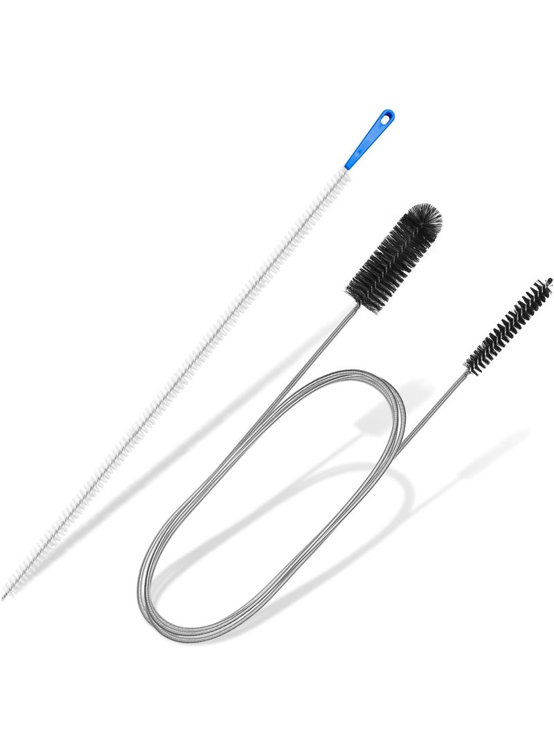 SUNSAR 2PCS Drain Unblocker Tools, Flexible Sink Cleaning Brush 61 inch Sink Unblocker Tool & 17.7 inch Pipe Cleaner Brush for Bathroom Kitchen Sewer Plug Hole - Image 1