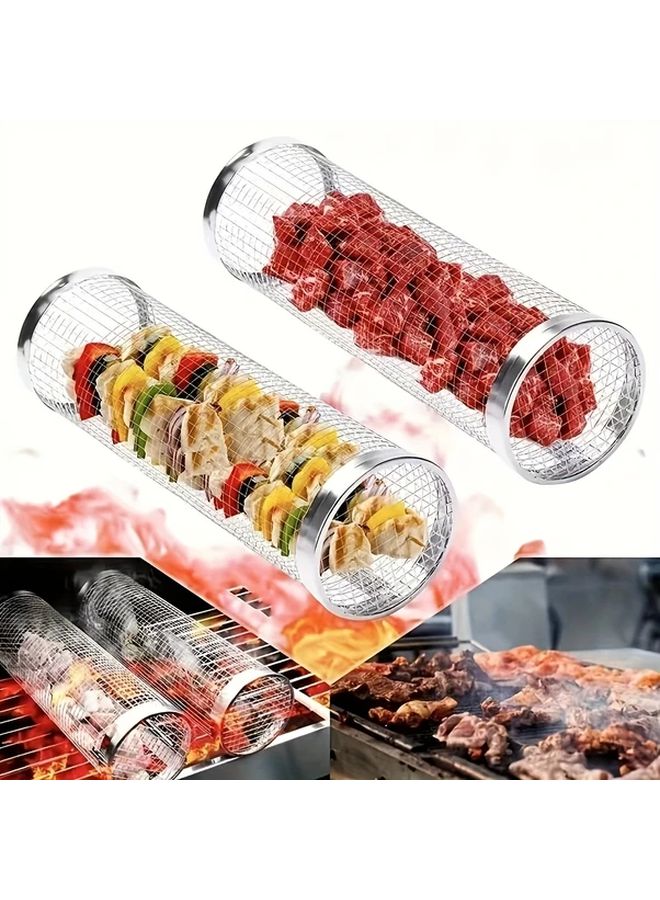 إسكدنيا شواية باربيكو محمولة صغيرة من الفولاذ المقاوم للصدأ، قفص شواء لأدوات الطهي في حفر النار أثناء التخييم في الهواء الطلق - Image 5