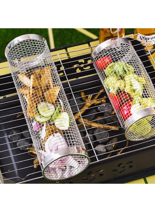 إسكدنيا شواية باربيكو محمولة صغيرة من الفولاذ المقاوم للصدأ، قفص شواء لأدوات الطهي في حفر النار أثناء التخييم في الهواء الطلق - Image 2