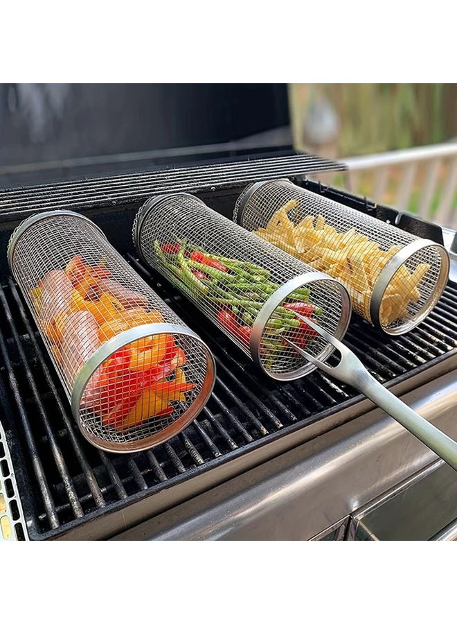 إسكدنيا شواية باربيكو محمولة صغيرة من الفولاذ المقاوم للصدأ، قفص شواء لأدوات الطهي في حفر النار أثناء التخييم في الهواء الطلق - Image 3