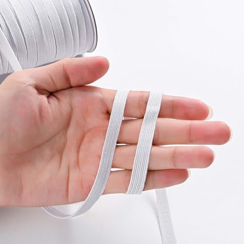 XKDOUS Elastic Band for Sewing, 3/8 Inch 50 Yards White Knit Elastic Bands High Elastic Cord for Sewing Waistband and Pants Waist - Image 5