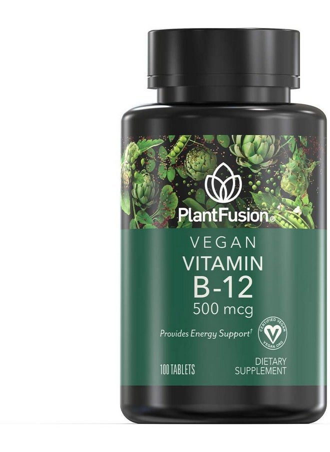 PlantFusion - Vegan B12 From Premium Vegan Vitamin B12 For Women And Men (500Mcg) Natural Energy Supplement 100 Tablets - Image 1