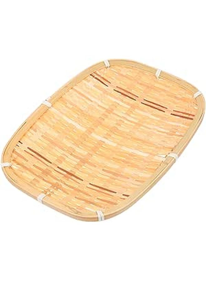 Bamboo Woven Mesh Fruit Basket Holder Plate for Dessert Storage - Image 1