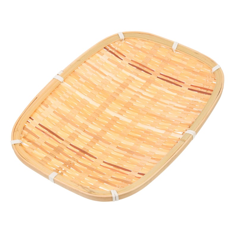 Bamboo Woven Mesh Fruit Basket Holder Plate for Dessert Storage - Image 2