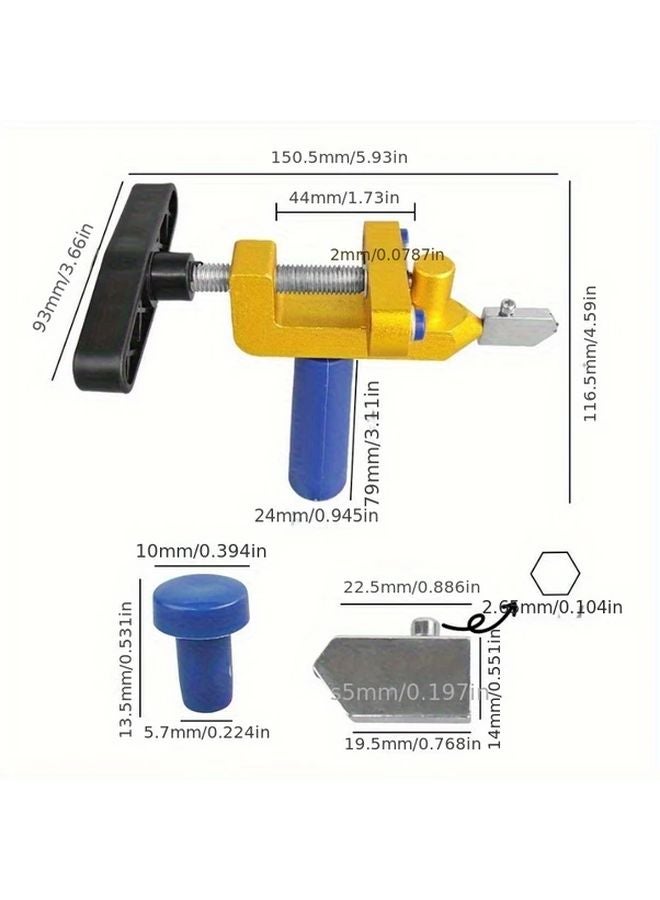 1 Set Manual Dual Purpose Roller Cutter Glass Tile Opener Tool For DIY Professional - Image 3