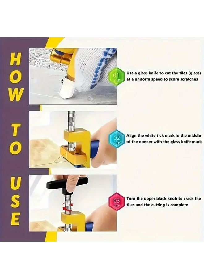 1 Set Manual Dual Purpose Roller Cutter Glass Tile Opener Tool For DIY Professional - Image 5